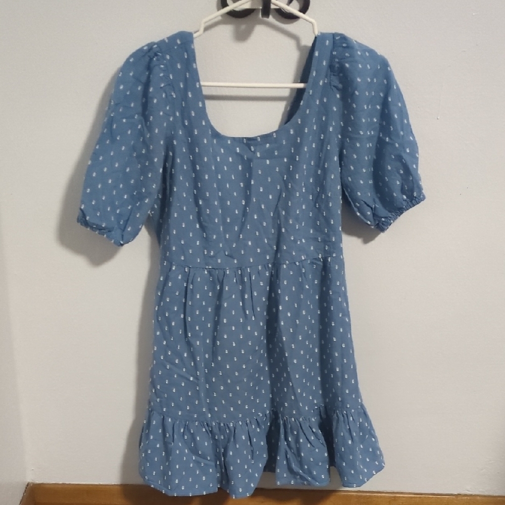 LOFT Blue Kids Dress with White Dots